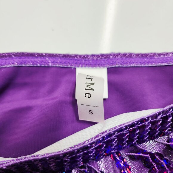 Purple Womens Sequin Fringe Bikini Set Swimsuit Tie Closures Halter Neck Size S - Picture 3 of 5